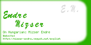 endre mizser business card